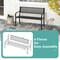 50 Inches Outdoor Garden Bench with Geometric Lattice Backrest and Slatted Seat